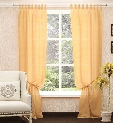 Шторы льняные Классика-2 цвет персик