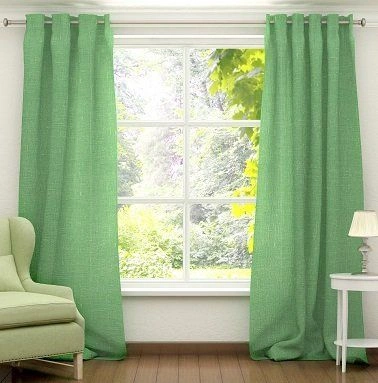 Шторы льняные Классика-2 цвет изумрудный