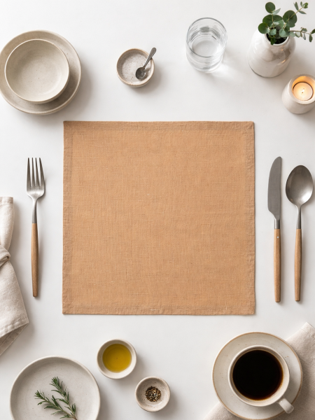 Салфетка льняная цвет бежевый