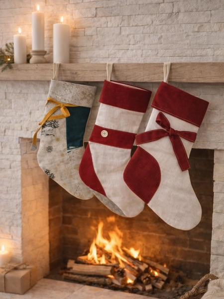 Новогодний сапог для подарков в ассортименте