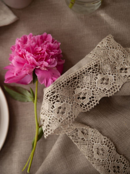 Скатерть с кружевом прямоугольная Lace edition natural