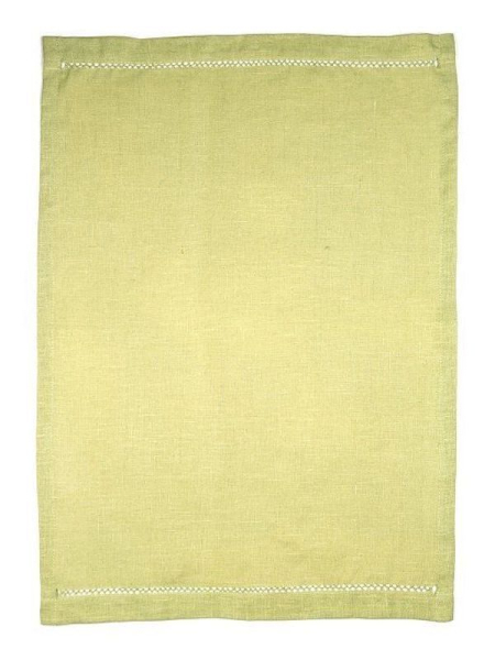 Полотенце льняное с мережкой оливковый