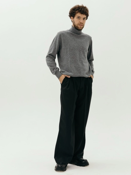 Брюки wool Wide black