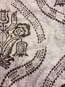 ОСТАТОК меньше метра Ткань льняная Аленький цветочек-4