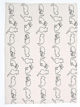 Полотенце льняное Коты