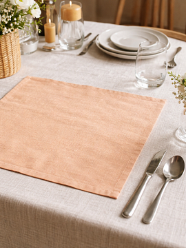Салфетка льняная цвет персиковый