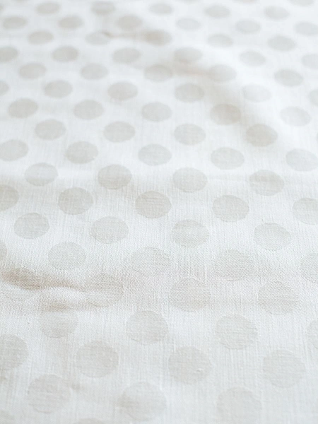 Льняная ткань Белые круги арт.127В