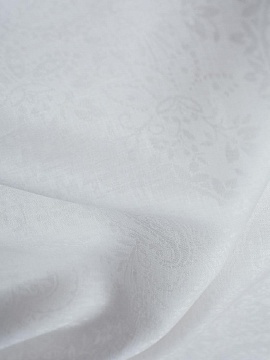 ОСТАТОК меньше метра Ткань полульняная Белые листья 220 см арт.32