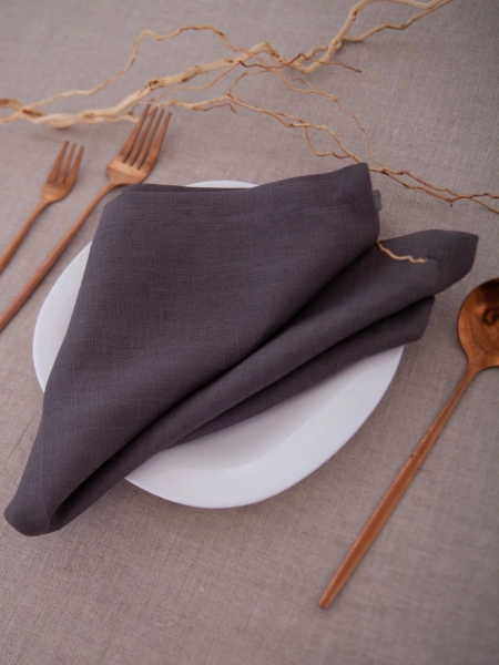 Салфетка льняная Home graphite