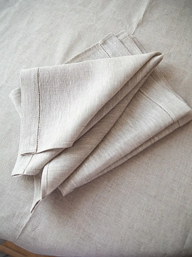 Полотенце льняное с мережкой серое