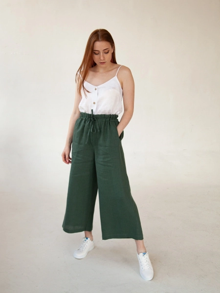 Брюки-кюлоты Kaia limited green
