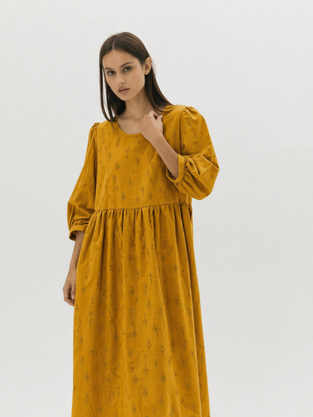 Платье flannel Margo limited mustard trees