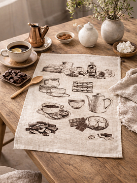 Полотенце льняное Какао