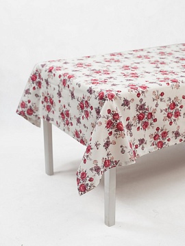 Скатерть льняная Розы без салфеток