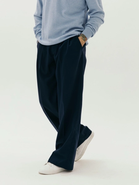 Брюки wool Wide limited sea