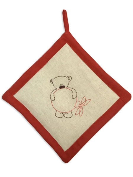 Прихватка льняная Тедди