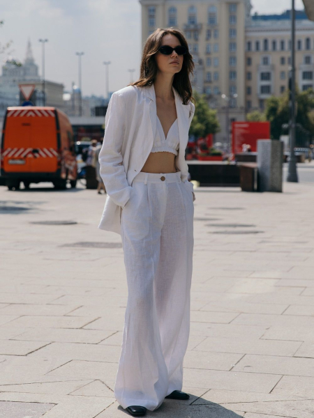 Брюки-палаццо Parisian white