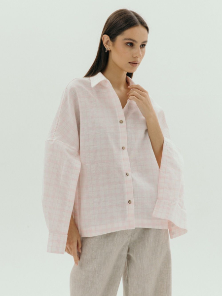 Рубашка Origami limited pink cage