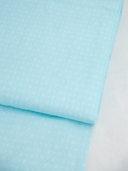 Ткань льняная Незабудки-1