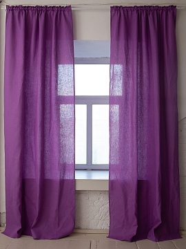 Шторы льняные Классика-2 цвет лавандовый