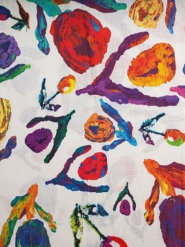 ОСТАТОК меньше метра Ткань льняная Тюльпанка