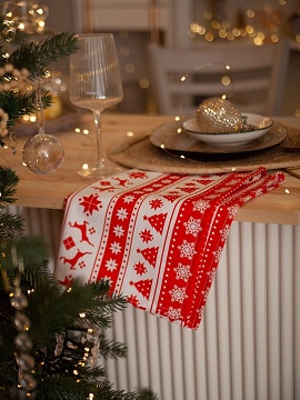 Полотенце льняное Северные олени