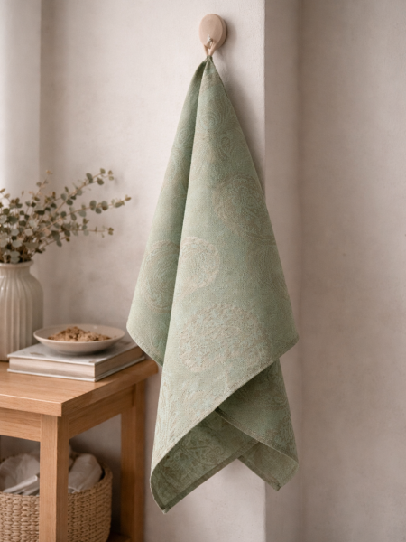 Полотенце льняное Огуречный принт