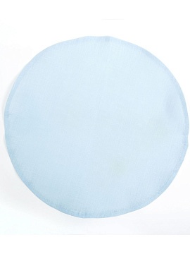 Салфетка круглая изо льна цвет голубой