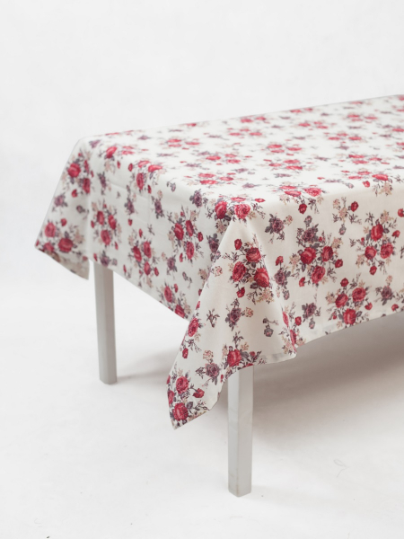 Скатерть льняная Розы без салфеток