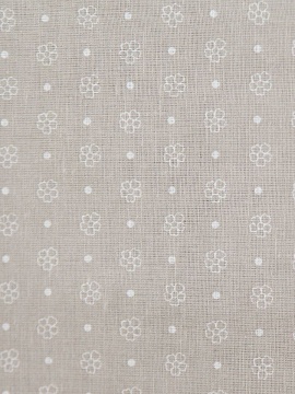 Ткань льняная Незабудки-2