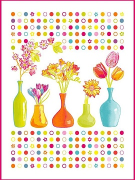 Полотенце льняное Весенние цветы-1