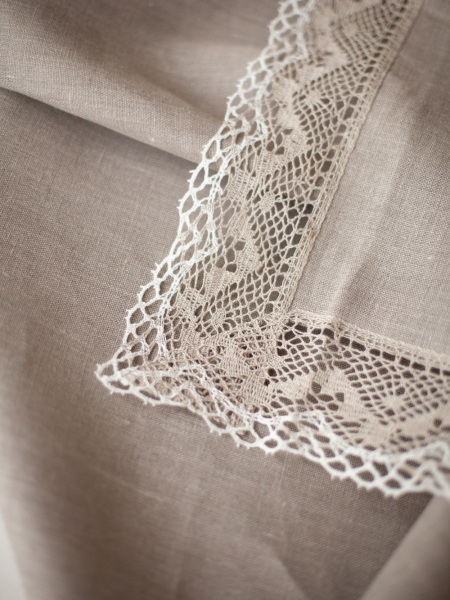 Скатерть с кружевом прямоугольная Lace edition natural