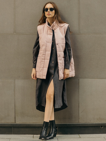 Жилет стеганый Snezhno dusty rose