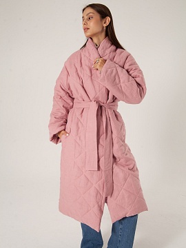 Пальто льняное стеганое Tutto dusty rose