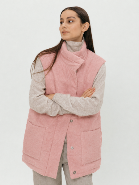 Жилет стеганый Snezhno dusty rose