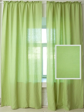 Шторы льняные Классика-2 цвет салатовый