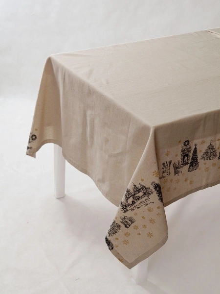 Скатерть льняная Рождественские истории без салфеток