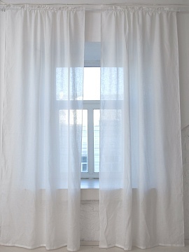 Шторы льняные Timeless white