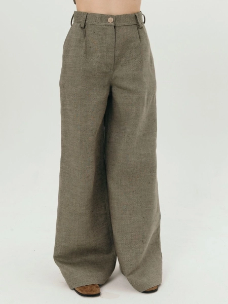 Брюки-палаццо Parisian limited green pattern