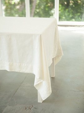 Умягчённая скатерть премиум Stone wash white