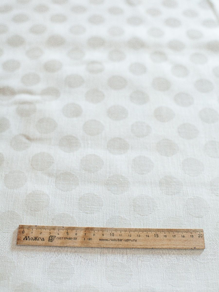 Льняная ткань Белые круги арт.127В