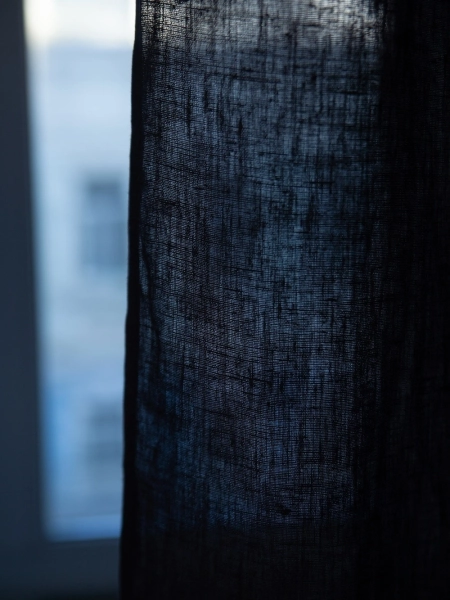 Шторы льняные Timeless black