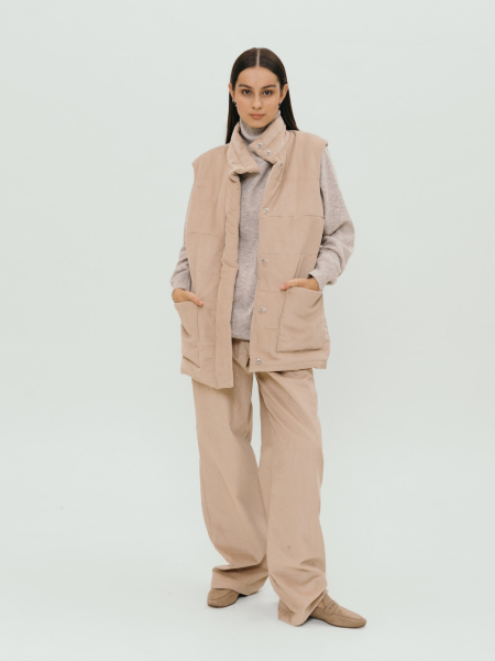 Жилет стеганый velvet Snezhno limited beige