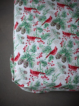 Льняная простыня Новогодний лес