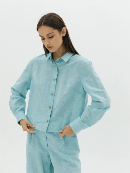 Рубашка Vivid limited turquoise melange