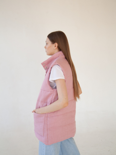 Жилет стеганый Snezhno dusty rose