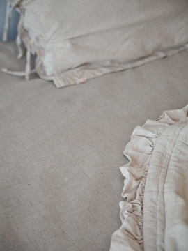 Льняная простыня цвет серый