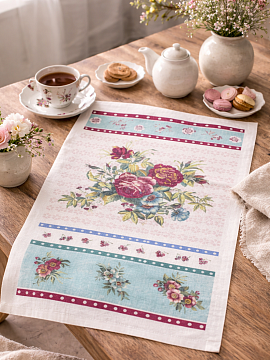 Полотенце льняное Цветение