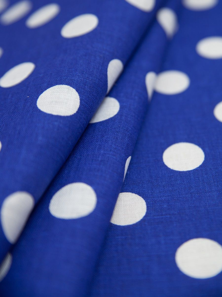 Ткань льняная Горошек-5