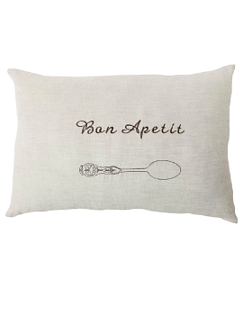 Декоративная наволочка изо льна Bon Appetit